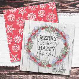 メリークリスマス素朴ファームハウスリースホリデーカ シーズンカード