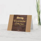 メリークリスマス素朴ブラウン木製フェンス写真 シーズンカード (裏面)