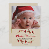 メリークリスマス素朴ホリデーフォト写真 シーズンカード (正面/裏面)