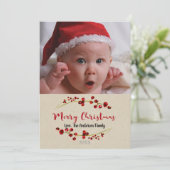 メリークリスマス素朴ホリデーフォト写真 シーズンカード (スタンド正面)