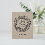 メリークリスマス素朴ホリデーリースクラフトカード シーズンポストカード (スタンド正面)