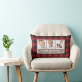 メリークリスマス素朴レッドバッファロープレイド3枚の写真 ランバークッション (椅子)