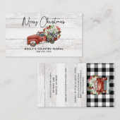 メリークリスマス素朴ヴィンテージレッドトラック事業 名刺 (正面/裏面)