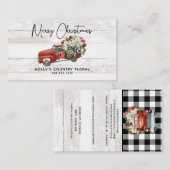 メリークリスマス素朴ヴィンテージレッドトラック 名刺 (正面/裏面)