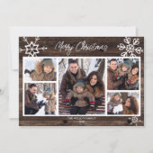 メリークリスマス素朴写真コラージュ家族 シーズンカード (正面)