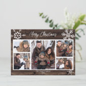 メリークリスマス素朴写真コラージュ家族 シーズンカード (スタンド正面)
