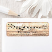 メリークリスマス素朴木製の休日ラベル ラベル (インサイチュ)