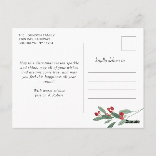 メリークリスマス素朴樺の木バーク4 PHOTO Greeting ポストカード (裏面)