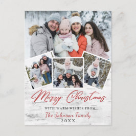 メリークリスマス素朴樺の木バーク4 PHOTO Greeting ポストカード