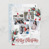 メリークリスマス素朴樺の木バーク4 PHOTO Greeting ポストカード (正面/裏面)