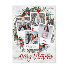 メリークリスマス素朴樺の木バーク4 PHOTO Greeting