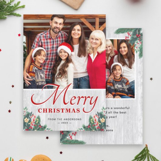 メリークリスマス素朴樺の木ミスタントー2写真 シーズンカード