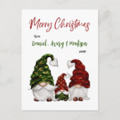 メリークリスマス素朴水カラー格言ファミリー シーズンポストカード (正面)