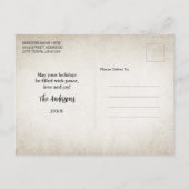 メリークリスマス素朴水カラー格言ファミリー シーズンポストカード (裏面)