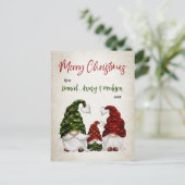 メリークリスマス素朴水カラー格言ファミリー シーズンポストカード (スタンド正面)