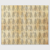 メリークリスマス素朴紙松の木 ラッピングペーパー (フラット)