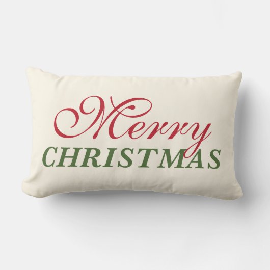メリークリスマス素朴赤と緑の休日 ランバークッション (正面)