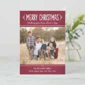 メリークリスマス素朴赤ワインの写真 シーズンカード (スタンド正面)