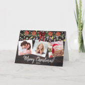 メリークリスマス素朴3フォトガーランド&ライト シーズンカード (正面)