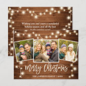 メリークリスマス素朴3フォトホリデーカード ポストカード (正面/裏面)