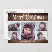 メリークリスマス素朴5 PHOTOグリーティングホリデー ポストカード (正面/裏面)
