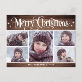 メリークリスマス素朴5 PHOTOグリーティングホリデー ポストカード