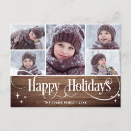 メリークリスマス素朴5 PHOTOグリーティングホリデー ポストカード