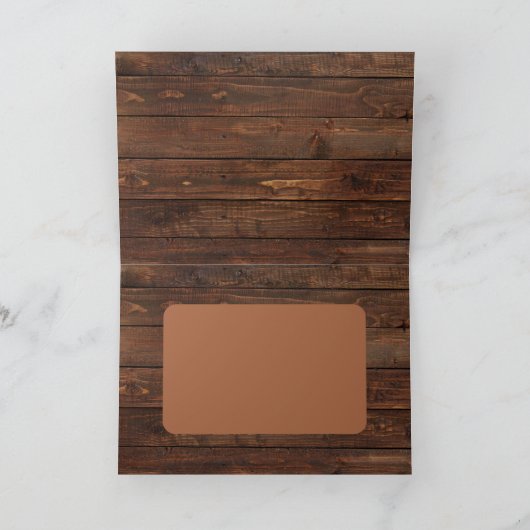 メリークリスマス素朴、木、松の枝スワッグ シーズンカード (内部)