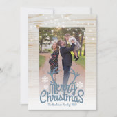 メリークリスマス素朴〔雄ジカの〕枝角フォトストリングライト シーズンカード (正面)