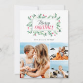 メリークリスマス絵を描ボタニカル3枚 シーズンカード (正面)