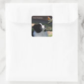 メリークリスマス縁どのコリーとロビン スクエアシール (バッグ)