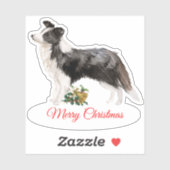 メリークリスマス縁どコリーカスタムのカットのビニル シール (シート)