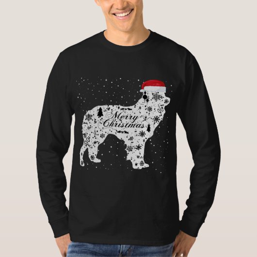 メリークリスマス縁どコリードッグクリスマス Tシャツ (正面)