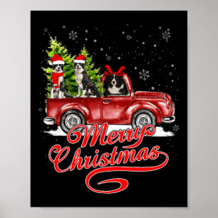 メリークリスマス縁どコリードッグスサンタトナカイ ポスター