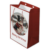 メリークリスマス縁どコリードッグ雪だるま ミディアムペーパーバッグ (裏面アングル)