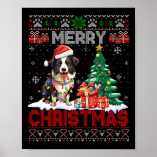 メリークリスマス縁どコリー愛犬家醜いクリスマス ポスター