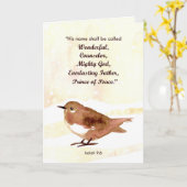 メリークリスマス聖なる書物、 経典イザヤ冬の鳥 カード (黄色い花)