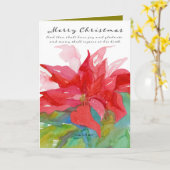 メリークリスマス聖なる書物、 経典ルークレッドポインセチア カード (黄色い花)