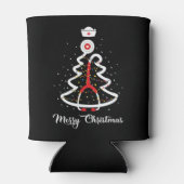 メリークリスマス聴診器ナースクリスマスツリーX 缶クーラー (裏面)