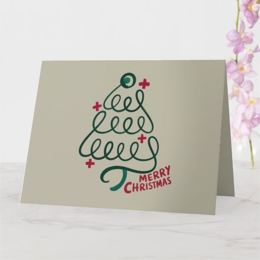 メリークリスマス聴診器CNA医療従事者 カード (蘭)