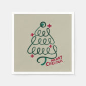 メリークリスマス聴診器CNA医療従事者 スタンダードカクテルナプキン (正面)