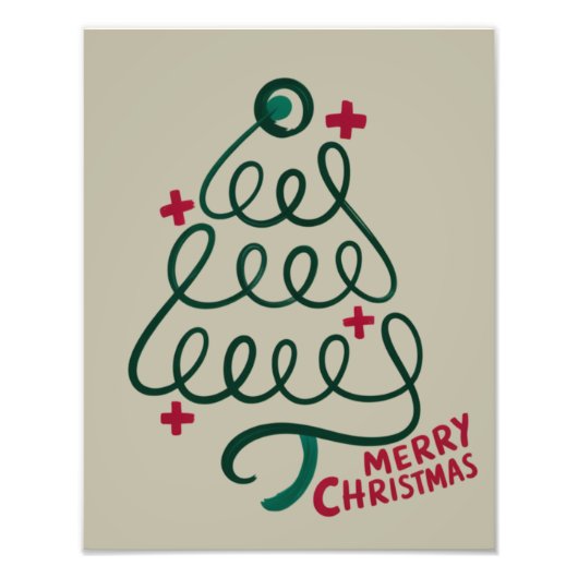 メリークリスマス聴診器CNA医療従事者 フォトプリント            (正面)