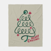 メリークリスマス聴診器CNA医療従事者 フリースブランケット (正面)