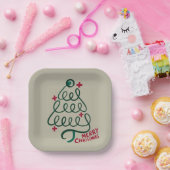 メリークリスマス聴診器CNA医療従事者 ペーパープレート (パーティー)