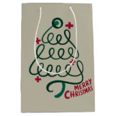 メリークリスマス聴診器CNA医療従事者 ミディアムペーパーバッグ (正面)