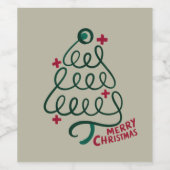 メリークリスマス聴診器CNA医療従事者 ワインラベル (シングルラベル)