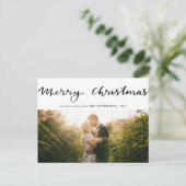 メリークリスマス脚本フォトホリデー シーズンポストカード (スタンド正面)