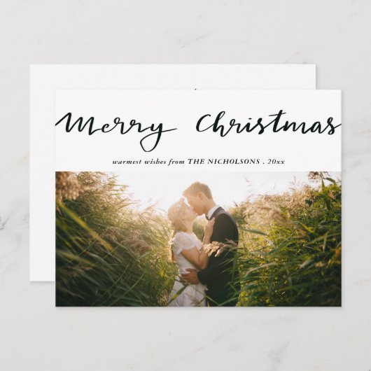 メリークリスマス脚本フォトホリデー シーズンポストカード (正面/裏面)