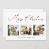 メリークリスマス脚本赤数々の写真コラージュ シーズンカード (正面/裏面)