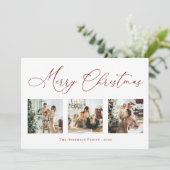 メリークリスマス脚本赤数々の写真コラージュ シーズンカード (スタンド正面)